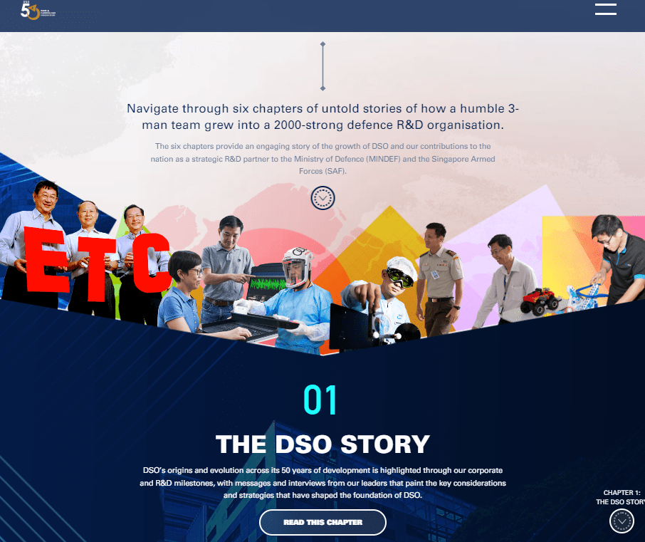 DSO website page